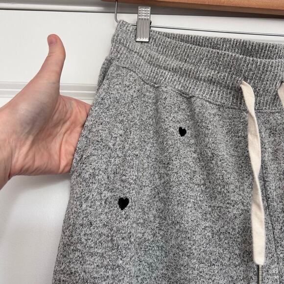 Rails Oakland Melange Embroidered Hearts Lounge Jogger Pants XL Gray Black - Picture 8 of 9